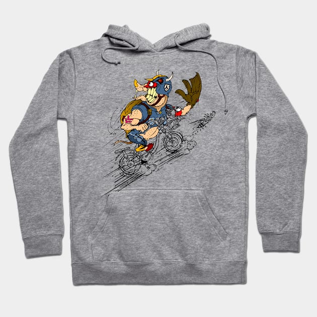 skater turtle bike Hoodie by roombirth